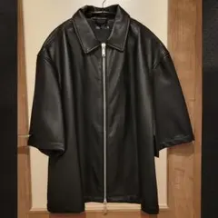 ZARA ブラック フェイクレザー シャツジャケット ドットデザイン