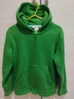 H&M　裏起毛　ジップ　パーカー　グリーン　緑　キッズ　110 120