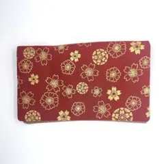 通帳ケース　和柄　赤　ハンドメイド