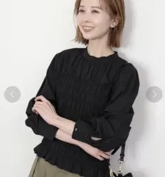 スローブイエナ コットンシャーリングブラウス