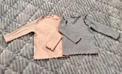 リブ編み長袖Tシャツ2点セット