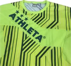 【美品】ATHLETA 蛍光イエロー ストライプウェア サイズO（XL）