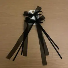 ブラックリボンヘアクリップ　2個