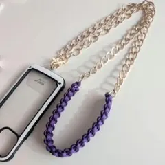 チェーン スマホ ショルダー ストラップ 斜めがけ かわいい パープル 紫