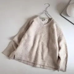 極美品 ポルテデブトン Vネック プルオーバー トップス もこもこ ワイド