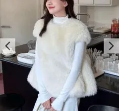 birthdaybash BACK RIBBON FUR VEST