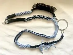 パラコード　スマホ　ショルダー　ストラップ　ハンドメイド　フリルリボン 2way
