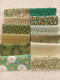 グリーン系コットン生地12枚セット