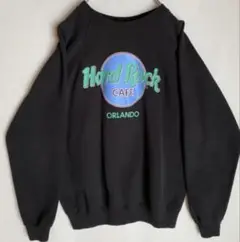 ハードロックカフェトレーナー　刺繍ロゴアメリカ製Hanes