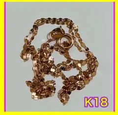 18k ペタル チェーン ネックレス ピンク ゴールド k18 YG 刻印有りのサムネイル