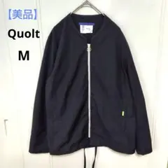 【美品】クオルト ノーカラー ジャケット ブルゾン ジップ ブラック 黒