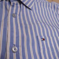 TOMMY HILFIGER｜青と白のストライプ 長袖シャツ