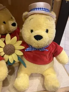 ディズニーストア くまのプーさん ぬいぐるみキーホルダー 麦わら帽子
