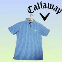 Callaway 青 パターン ポロシャツ