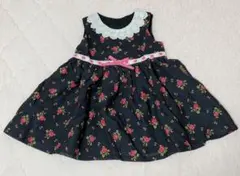 ハンドメイド 薔薇柄 ブラック ワンピース 新品未使用