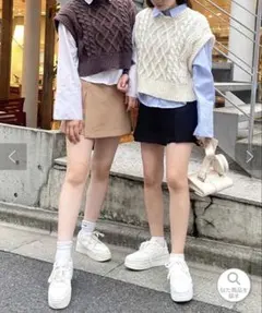 NICE CLAUP ニットベスト F アイボリー