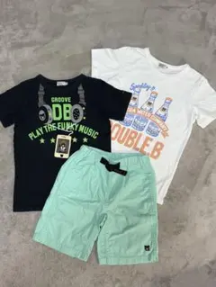 【DOUBLE.B 】Tシャツ ハーフパンツ 3点セット　130のサムネイル