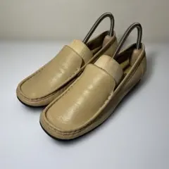 美品 ingイング 白ホワイト 革レザー ヒールローファー size23.0EE 