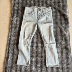 ZARA MAN ダメージデニムパンツ ライトブルー サイズ30