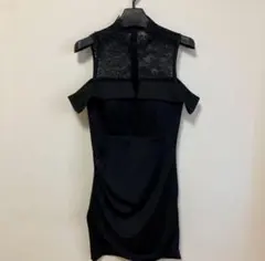 キャバドレス　オフショルダー　レース　黒