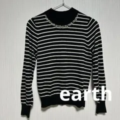 earth ボーダーニット Sサイズ ボーダー上品 可愛いy2x9k442