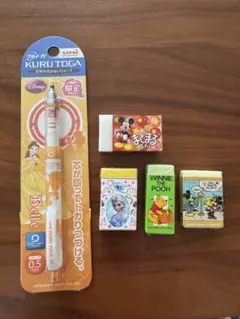 ディズニー　シャープペン・消しゴム5点セット