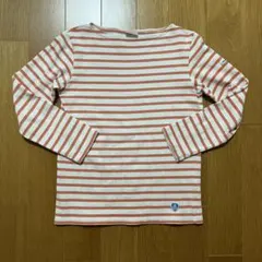 ORCIVAL ボートネックボーダーTシャツ　オレンジ　0