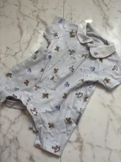 アプレレクール　クマ柄ロンパース 80cm 水色