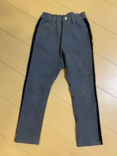 グレー サイドストライプ 長ズボン