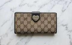 GUCCI ハート　ラブリー　キャンバス　長財布　Wallet 203550