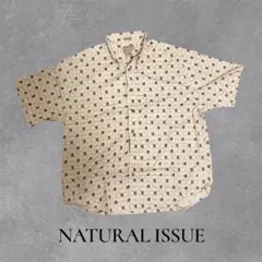 【NATURAL ISSUE】半袖シャツ 総柄 コットン Lサイズのサムネイル
