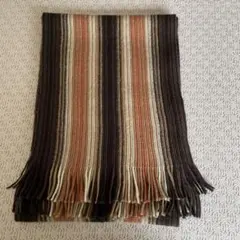 ストライプデザイン マフラー フリンジ付き