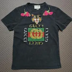 GUCCI グッチ タイガー＆ローズ刺繍 アップリケ Tシャツ Mのサムネイル