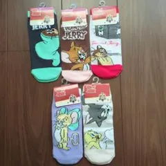 【新品、未使用】トムとジェリー ソックス 5足セット　20〜24cm