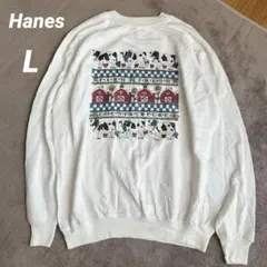 90s USA製 Hanes ラグラン スウェット 牛 ハート ヴィンテージ L