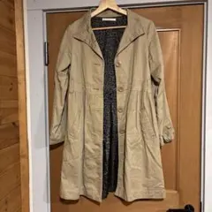 ベージュ ロングコート レオパード裏地