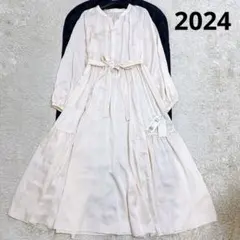 タグ付✨グレースコンチネンタル 2024 シルキーカフタンワンピース 長袖 36