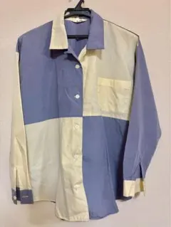 バイカラー長袖シャツ