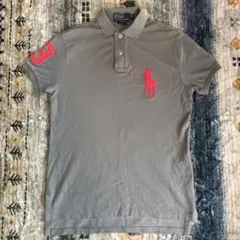 Ralph Lauren グレー ポロシャツ　ビックポニー swag y2k