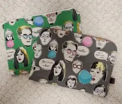 イラスト柄ポーチ2枚セット①☆ハンドメイド作品