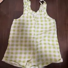ZARA グリーンチェックロンパース 12-18ヶ月