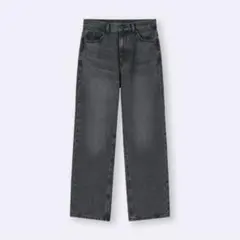 GU ジーユー ハイライズストレートジーンズ グレー Sサイズ