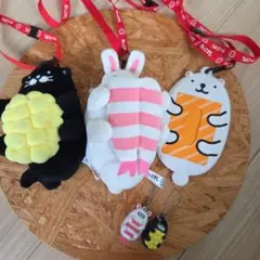 だっこずしぬいぐるみ　パスケーススシロー寿司 まとめてのサムネイル