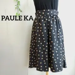 ポールカ PAULE KA 膝丈 ドット フレアスカート シルク100% Mのサムネイル