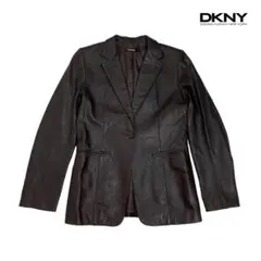 【美品】DNKY　レザーコート　黒　サイズ：US 6　本革 美品】DNKY レザーコート 黒 サイズ：US 6 本革 - ジャケット