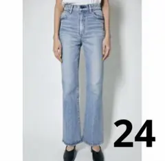 【極美品】moussy MVS FLARE 通常丈 24 ブルー　25ssのサムネイル
