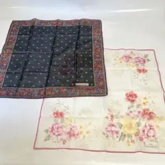 【美品】イヴサンローラン ハンカチ 2枚セット 大判 花柄 ペイズリー ブランドのサムネイル
