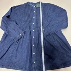 さえらポテチーノデニム プリーツ刺繍 長袖チュニック - メルカリ