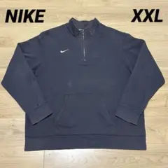 【フェード】ナイキ スウェット ハーフジップ 刺繍 ビッグサイズ グレー XXL