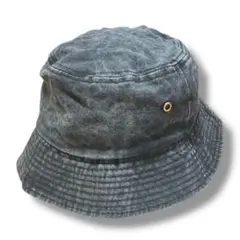 ダークグレー バケットハット デニム 風帽子